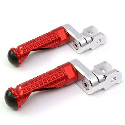 MC MOTOPARTS MPRO Red 25mm Extended Front CNC Footpegs Compatible with YZF R1 00-21 YZF R6 03-19 YZF R1M 15-21 R1S - color: Red, size: 25mm Extension