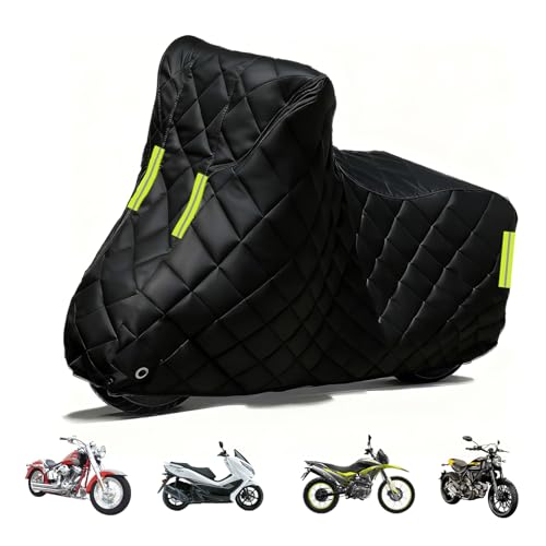 Indoor Outdoor Motorcycle Cover for Yadea C1S,Hailproof Motorbike Covers, Dustproof, Resistant to Rain, Snow, UV Rays, Moisture, Scratches with Reflective Strips - color: Black, size: for Yadea C1S