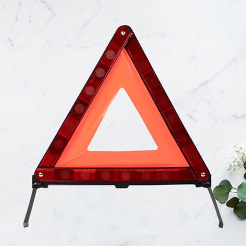 STOBAZA Reflective Emergency Warning Triangle Sign Portable Safety Sign for Roadside Assistance Cars SUVs Trucks High Visibility Automotive Safety Triangle - size: 43.50X37.00X0.50CM