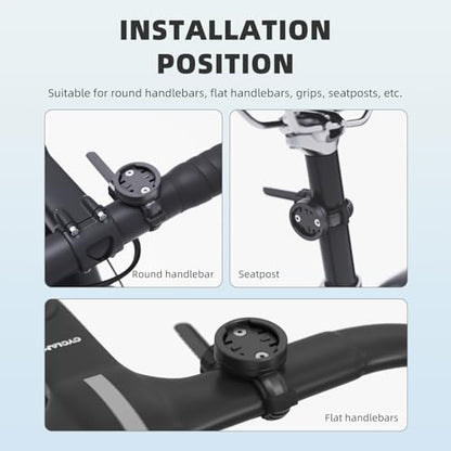Out-Front Bike Mount Compatible with Garmin Edge, iGPSPORT, XOSS, CooSpo Magene, CYCPLUS GPS Cycling Computer&Lights Adjusted Between 28~40mm Suitable for Round Tube&Flat Handlebars(S12) - style: S12