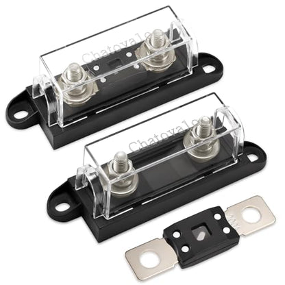 AMG/Mega Fuse Holder with 150 Amp Fuse, Upgrade Over ANL for RV & Solar Distribution, 2 Pack - size: 150A