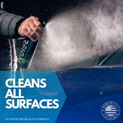 Ceramic Waterless Car Wash – 3-in-1 Wash, Shine & Ceramic Protection – No Hose Needed – Eco-Friendly Detailing Spray for Paint, Glass, Chrome & Wheels – Hydrophobic, Streak-Free Finish