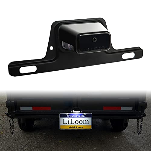LED License Plate Frame with Light - Trailer License Plate Holder - Bracket Mount, DOT FMVSS 108, SAE L, Waterproof, 12V DC - License Tag Lights for Trailer, Truck, RV, Boat, UTV, ATV - color: Black, size: Large