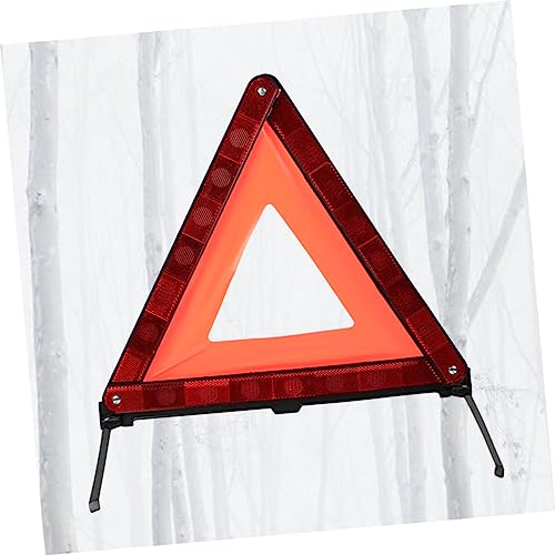 SOLUSTRE 1Pc Reflective Triangle Warning Sign Emergency Roadside Safety Kit for Vehicles Compact Design for Easy Storage Construction for Red Road Sign