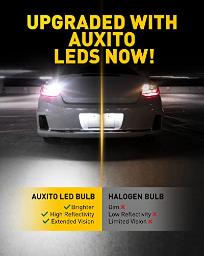 AUXITO 3157 LED Bulb White, Reverse Light 3156 3056 3057 4157 3047 4057 3457 4114 Super Bright for Backup Lights Tail DRL Brake Signal Parking Lights, Pack of 2 - color: White, size: 3156/3157
