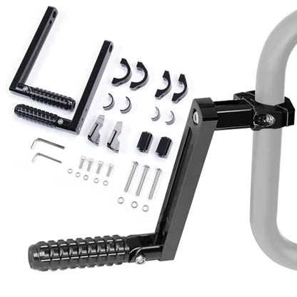 KEMIMOTO Motorcycle Highway Foot Pegs – Adjustable Universal Crash Bar Pegs for 7/8”–1.25” Round Frame Bars, Folding & Rotating Design, Compatible with Rebel 300 500, V-Strom, KLX650