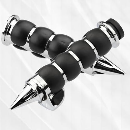 Motorcycle Hand Grips 1 Inch 25MM Handlebar Grip Throttle Non-Slip Universal Compatible with Harley Davidson Dyna Sportster 883 Road King Electra Glide Street Glide - color: Chrome-G