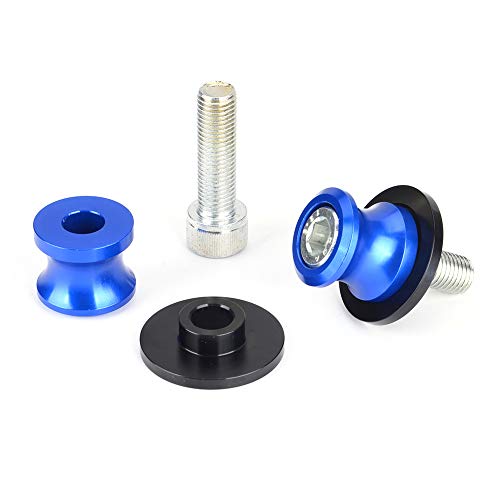 Goldfire 2pcs 10MM M10 X1.25 Motorcycle Swing arm Sliders Spools CNC Swing Arm Stand Screw for FZR 1000/600R/400 for Kawasaki Z750 /Z750S/ Z750R /ER-6F /ER-6N /Duke 125/200/390 (Blue) - color: Blue Style 10MM M10 X1.25 Swing Arm Stand Screws