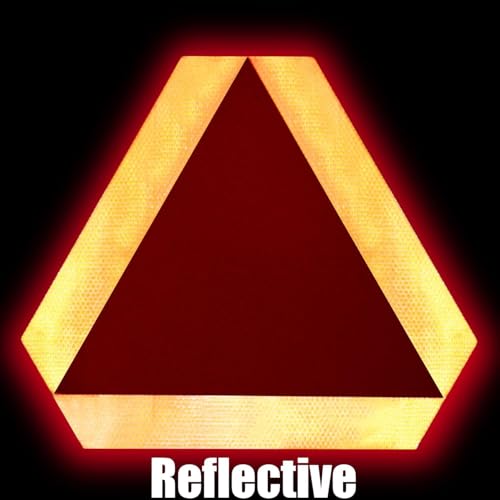Kichwit Slow Moving Vehicle Triangle Reflective Sticker, 9.6 x 8.3 Inches, Safety Sign for Golf Cart Farm Tractors, 2 Pack - style: Reflective Sticker (2 Pack)