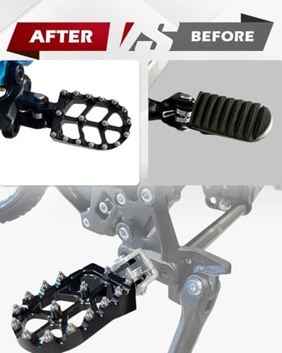 CNC Foot Pegs Alumiunm Dirt Bike Footpegs Compatible with Surron Light Bee X S Honda CRF250F CRF150F CRF230F XR150L LBS LBX MX3 XXX KDX200 HAWK 250 X160 X260 E Ride Pro SS (Black) - color: Black, size: Light BeeX/S,X260/160,Sting MX3/4 XXX,CRF150F/230F