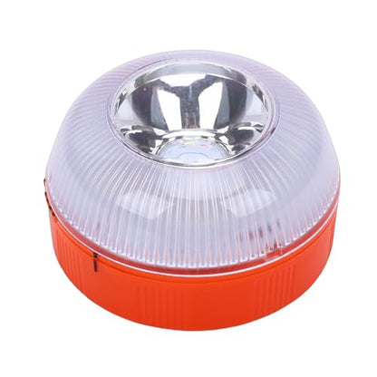 Motorbike Emergency Light, V16 Traffic Rechargeable Magnetic Base LED Yellow Warning Flash White Light, High Visibility for Car Breakdown Camping, Emergency Lights for