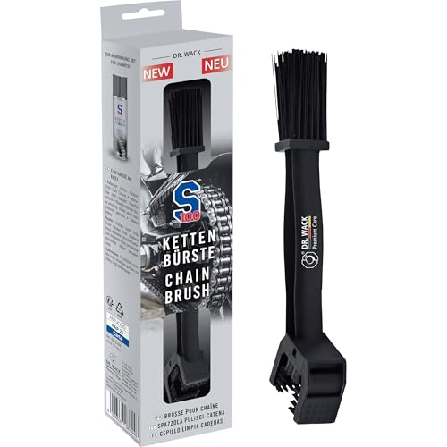 Dr. Wack S100 Chain Brush for Motorcycle, Effective Chain Cleaning, Cleaning Brush for Motorcycle Chains, Chain Cleaner with Various Brush Heads, Motorcycle Care