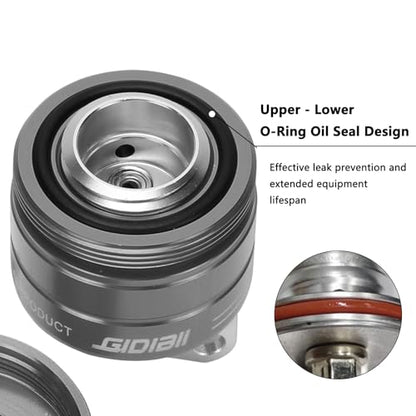 Universal Motorcycle Chain Oiler Lubricator Oiler Auto Hand Control Motorbike Oil Cup Part (Gray) - color: Titanium