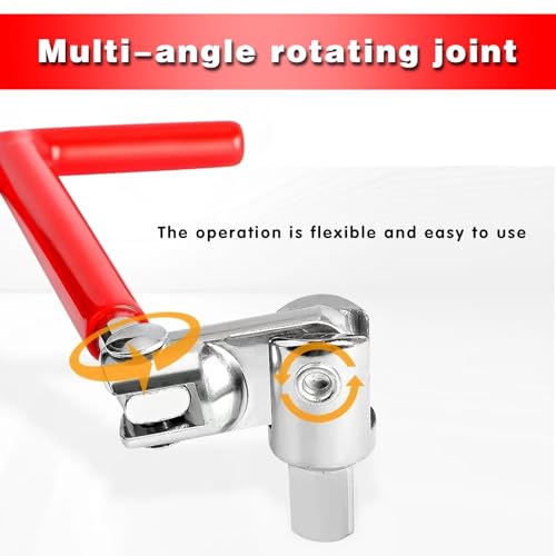 ijuicy 3 PCS Car Spark Plug Gap Tool, T-Handle Universal Joint Spark Plug Socket Wrench Set, 16mm (5/8") and 21mm (13/16") Spark Plug Removal Tool (Red)