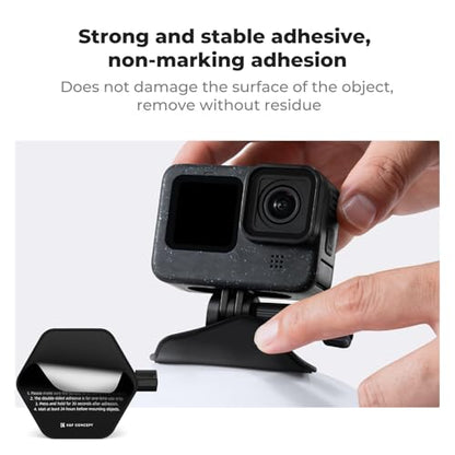 K&F CONCEPT 3Pack Flexible Adhesive Helmet Mount for GoPro Hero 13/12/11/10/9/8/7 Black, DJI Osmo Action 6/3/4/5 Pro, Insta360 X5 X4 X3 Flat Curved Surfaces Sticky Mount, Action Camera Accessories - size: 3Pack