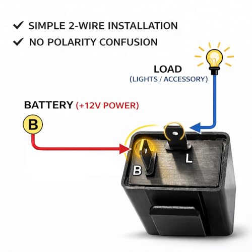 MGI SpeedWare 2-Pin Silent Flasher Relay for LED Turn Signal - Hyper Flash Fix (1-Pack)