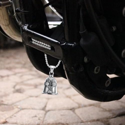 Protective Metal Accessory - Motorcycle Bell, Unique Legend Biker Riding Bell Hanger | Keychain Motorcycle Bells with - color: necklace