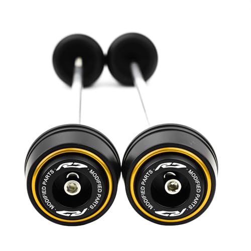 Compatible with YZFR7 R7 YZF R7 YZF-R7 2021 2022 2023 2024 2025 2026 Motorcycle Front & Rear Wheel Fork Axle Sliders Crash Protectors Accessories (Gold) - color: Gold