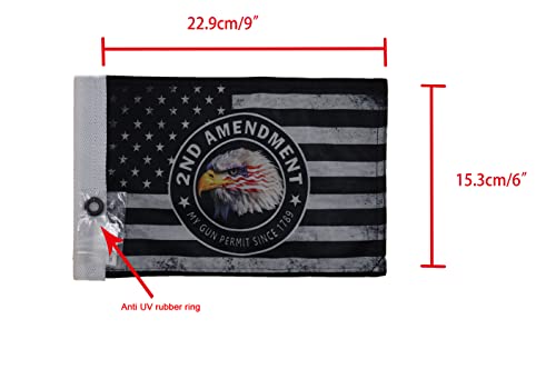 Durable Motorcycle Flag 2nd Amendment #2 My Gun Permit 6 x 9 Inch - color: 2nd Amendment #2, size: 6X9