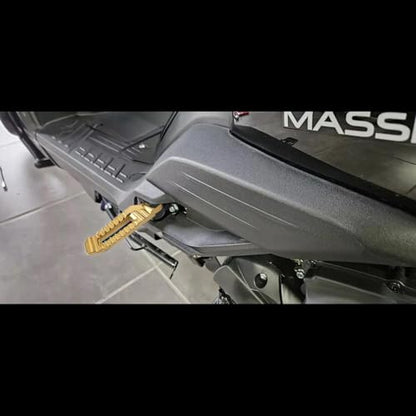 Mokuo Motorcycle Floding Footpegs in Aluminum Alloy Material Compatible with Yamaha Zuma Bws 125cc 2021+,Chinese Scooter Tank 150cc,1 Pair Footrest,Gold Color - color: Gold