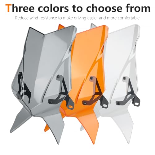 Windshield DUKE 790 890 Wind Deflector, Wind Shields Compatible with 790 DUKE 2018-2024/890 DUKE 2020-2023 Motorcycle Accessories (Grey)