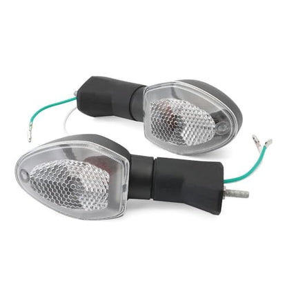 Motorcycle Turn Signals - Amber Light,12V, Halogen Indicator Light Waterproof Clear Lens Fits SUZUKI DRZ 400S /GSX-S 750Z /GSX 1250FA SV 650X DL650 /V-Strom 650 (Pair) - color: Clear