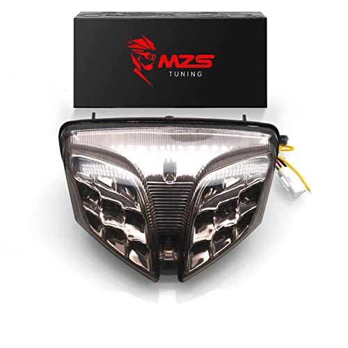 MZS Motorcycle Tail Light LED Integrated Turn Signal Blinker Smoke Compatible with GSXR600 GSXR 600 2008-2016 / GSXR750 GSXR 750 2008-2016 / GSXR1000 GSXR 1000 2009-2013 / SV650 2016-2022 - size: GSXR600/GSXR750/GSXR1000