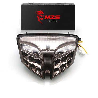 MZS Motorcycle Tail Light LED Integrated Turn Signal Blinker Smoke Compatible with GSXR600 GSXR 600 2008-2016 / GSXR750 GSXR 750 2008-2016 / GSXR1000 GSXR 1000 2009-2013 / SV650 2016-2022 - size: GSXR600/GSXR750/GSXR1000