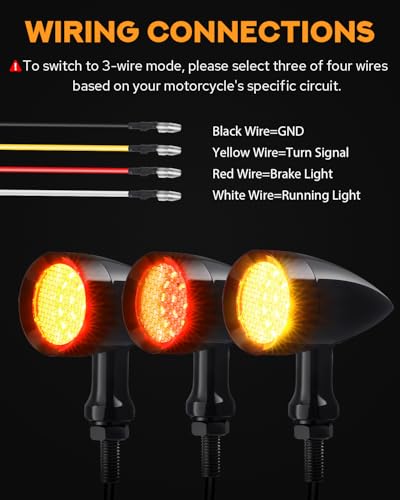 PBYMT Motorcycle LED Turn Signals Bullet,SMD Blinker Lights,Rear Turn Signals Compatible with Honda Yamaha Suzuki Kawasaki Harley Dyna (10mm Mounting Hole) - size: 10mm Mounting Hole