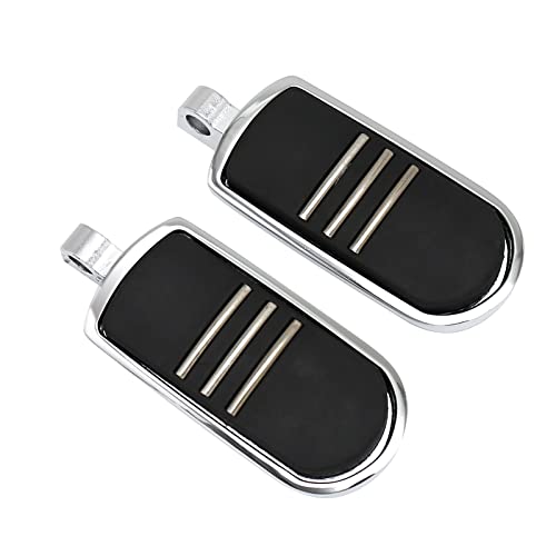 Streamliner Footpegs Foot Rest Compatible with Harley Touring Street Glide Road King Road Glide Electra Glide Sportster Dyna Softail 10mm (StyleA#Chrome) - color: Style A#Chrome