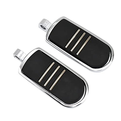 Streamliner Footpegs Foot Rest Compatible with Harley Touring Street Glide Road King Road Glide Electra Glide Sportster Dyna Softail 10mm (StyleA#Chrome) - color: Style A#Chrome