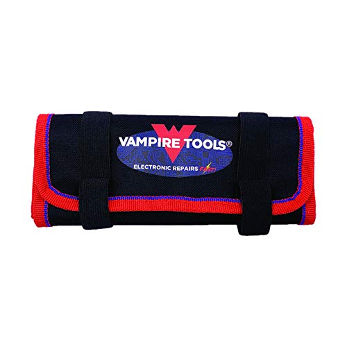 VAMPLIERS 8-Inch Mini Tool Roll Up Organizer Pouch, 5 Pockets. Secure Storage for Small Pliers, Wrenches, and Various Other Small Electronic/Hand Tools. Water Resistant Lining.