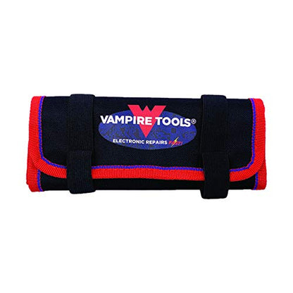 VAMPLIERS 8-Inch Mini Tool Roll Up Organizer Pouch, 5 Pockets. Secure Storage for Small Pliers, Wrenches, and Various Other Small Electronic/Hand Tools. Water Resistant Lining.