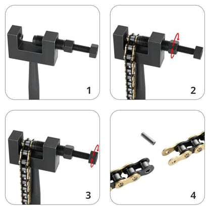 DYC Professional Chain Breaker Tool 420–530 with 2 Replaceable Cutting Pins & Hex Key, Fits 40/410/415/420/428/50/520/525/530 Roller Chain for Motorcycle/ATV/Mini Bike/Pit Bike/Dirt Bike & Go Kart - size: PRO Chain Breaker 420-530