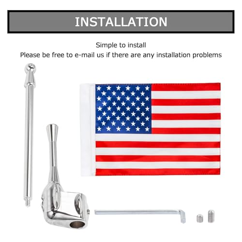 PSLER Motocycle Aluminum Rear Side Mount Luggage Rack Antenna Vertical Flag Pole for GL1800 Goldwing All Years (United States)