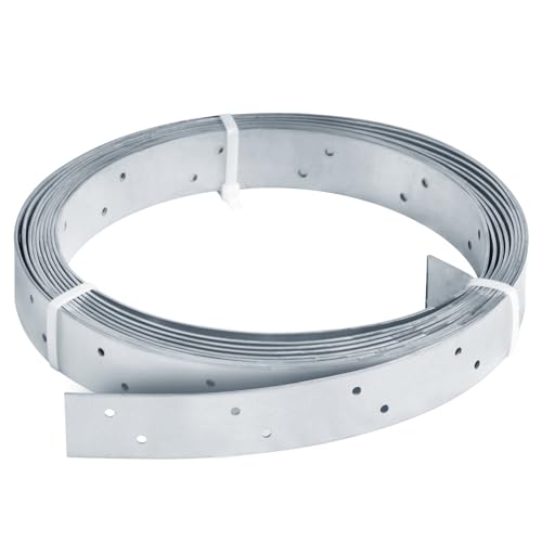 20 ft Perforated Strap Tie Brace, 1-1/4" Width Steel Coiled Strapping, 17 Gauge