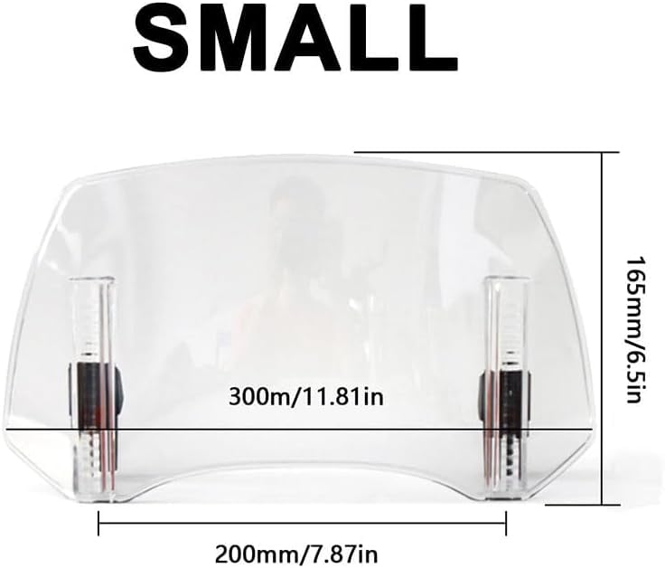Motorcycle Windshield for Yamaha TW 200 1992-2019 2020 2021 2022 2023 2024 2025 2026, Height Adjustable Clip-On Windscreen Front Screen Deflector Extender Windscreen Spoiler,200MM - size: 200MM