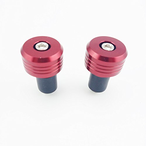 Motorcycle Handlebar Ends,7/8'' Handle Bar Slider Caps Weight Plugs CNC Aluminum (Red) - color: Red