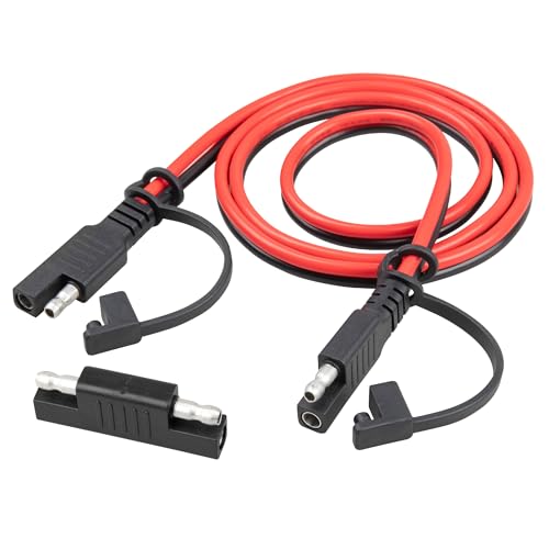 Oyviny 3FT SAE Extension Cable 12AWG, SAE Quick Disconnect Solar Panel Extension Cable with Polarity Reversing Adapter for Automotive RV Truck Battery Charger, 12V - size: 3 Feet
