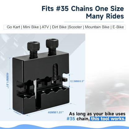 #35 Chain Breaker Tool Chain Breaker Motorcycle Replacement for #35 Roller Chain Mini Bike Go Kart Cart ATV Dirt Bike Scooter Quad Bicycle Mountain Electric Bike Parts Black - color: black