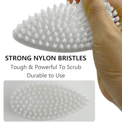GKETN Scrub Brush for Cleaning Scrubbing Heavy Duty Stiff Nylon Bristles Cleaning Brush Multi-Purpose, White & Small Size - color: White