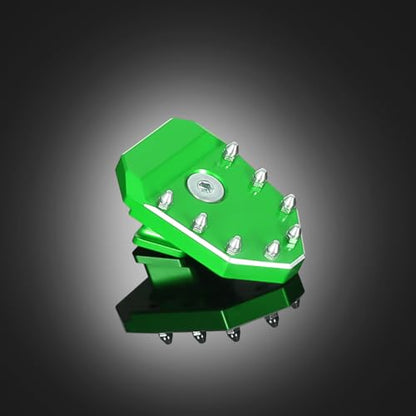 Motorcycle Brake Pedal Green Rear Foot Extension Pedals Motorcycle Rear Pedals Footbrake Lever Pedal Enlarge Extension Pad Aluminum Alloy Compatible With KLR650 2008-2025 - color: Green