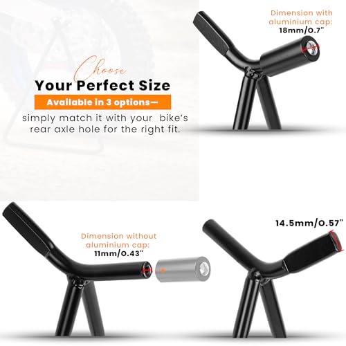 GRAND PITSTOP Heavy Duty Motorcycle Triangle Stand - Universal Paddock Stand for 80-500cc Dirt Bike Supermoto Motocross - Fits 18mm 14.5mm 11mm Axles - Steel Maintenance Lift