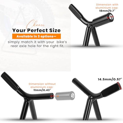 GRAND PITSTOP Heavy Duty Motorcycle Triangle Stand - Universal Paddock Stand for 80-500cc Dirt Bike Supermoto Motocross - Fits 18mm 14.5mm 11mm Axles - Steel Maintenance Lift