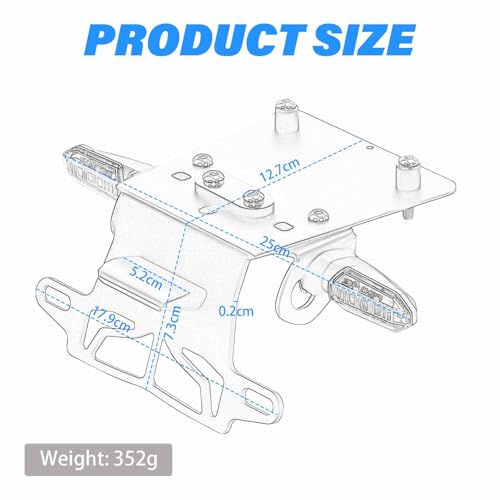 2026 GROM MSX 125 Fender Eliminator Kit - Tail Tidy Compatible with 2022-2025 MSX125 GROM - License Plate Bracket with Turn Signals Rear and LED License Light (Clear) - color: Clear