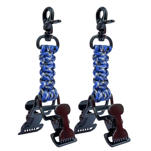 KUNN Double End Tactical Glove Clips Work Glove Holders Hardhat Holder for Heavy Duty Belt,Outdoor Backpack - color: Blue-2pcs