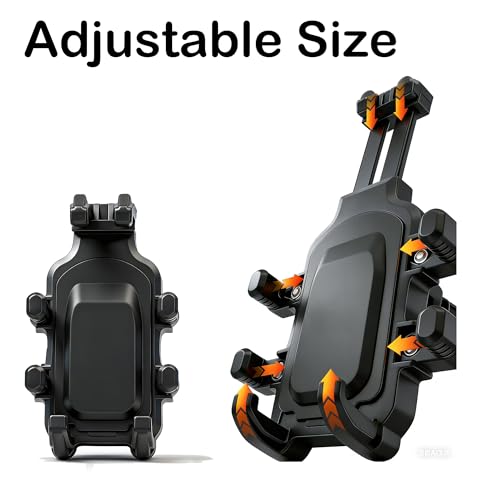 Motorcycle Phone Mount Holder with Vibration Dampener, Heavy Duty Bike Phone Holder, Anti-Shake Handlebar for Bicycle Bike Phone Holder Mount, Adjustable Fit 5.4-6.9'' Smartphone