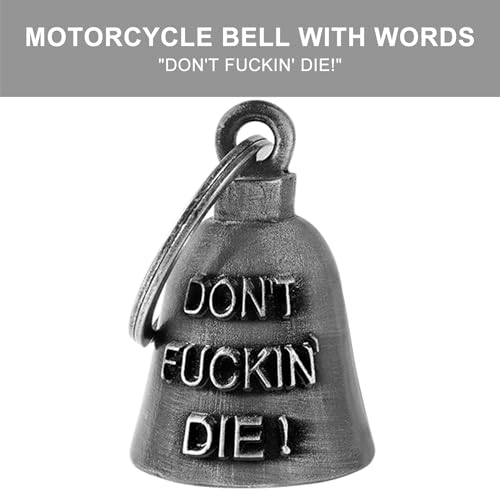 Dream Apparel Motorcycle Bell Guardian Angel Drive Away Gremlin, Biker Bell for Men Women Rider Riding, Good Luck Gift - color: Don't Fuckin' Die!