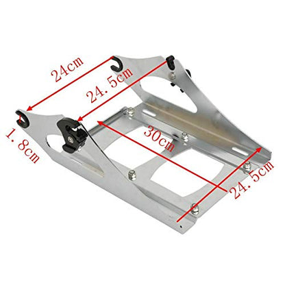 TCMT 13.7" King Motorcycle Trunk Two Up Mounting Rack Fit For Harley 2014-2025 Touring CVO Road King Road Glide Street Glide Electra Glide Pack - color: Style A Chrome 2 Up Rack#2
