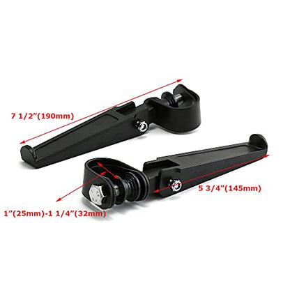 1”-1.25"(25mm-32mm) Universal Motorcycle Foldable Highway Antivibrate Engine Guard Crash Bars Foot Pegs for Harley Electra Glide Road King Street Glide (black) - color: black